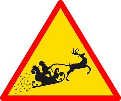 Santa Caution Sign PNG image