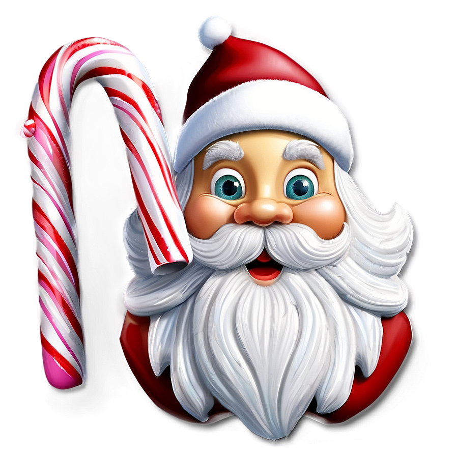 Santa Claus And Candy Cane Png 15 PNG image