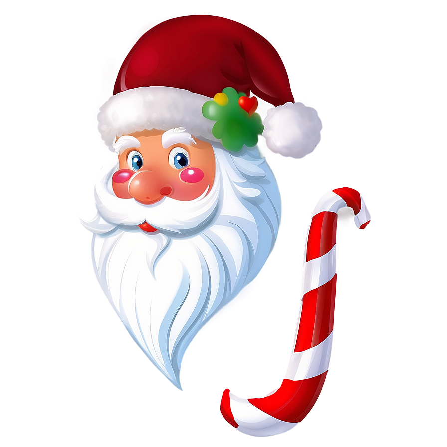 Santa Claus And Candy Cane Png Myh1 PNG image