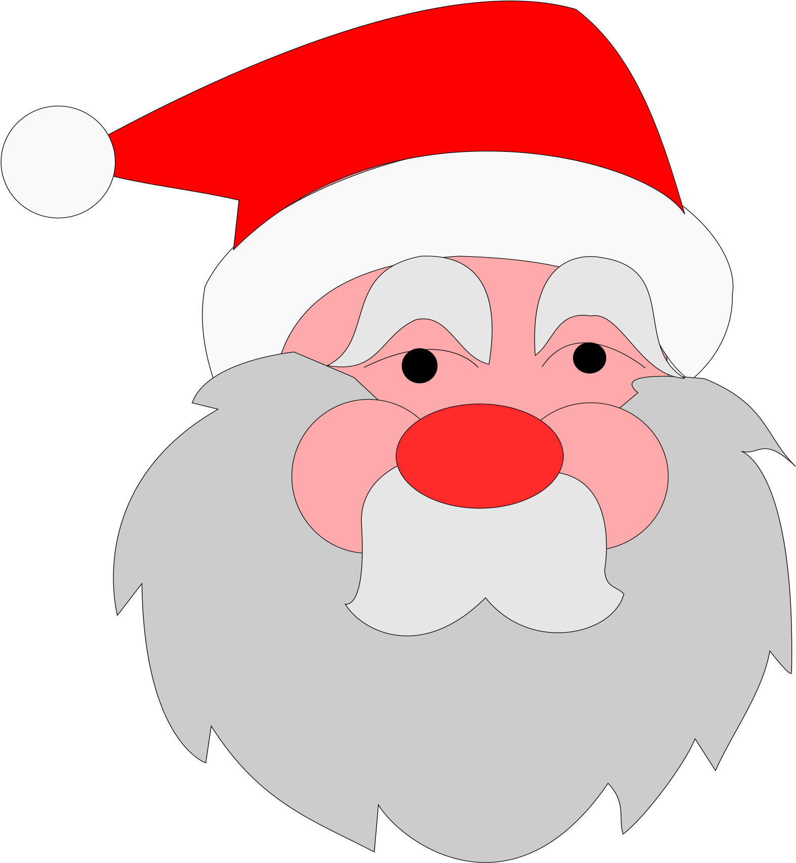 Santa Claus Cartoon Portrait PNG image