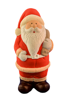 Santa Claus Figurine Black Background PNG image