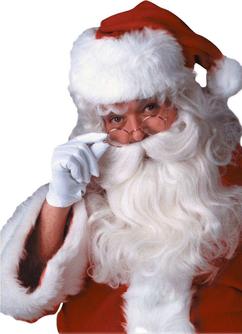 Santa Claus Portrait Adjusting Glasses PNG image