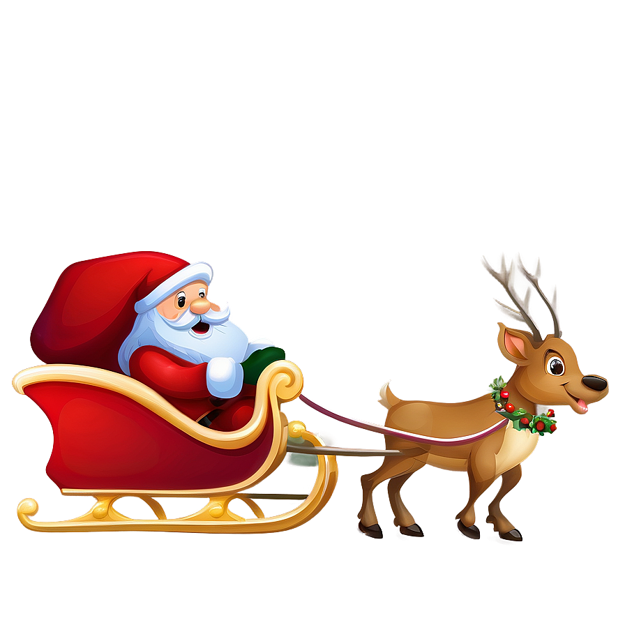 Santa Claus Sleigh Design Png 06292024 PNG image