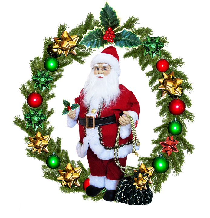 Santa Claus Wreath Decoration.png PNG image