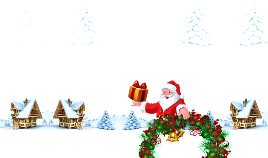 Santa Gift Winter Scene Vector PNG image