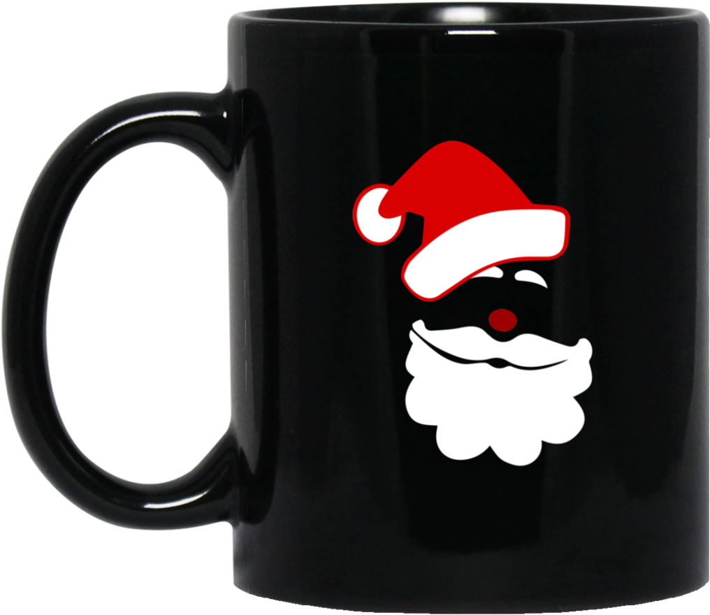 Santa Hat Beard Mug Design PNG image