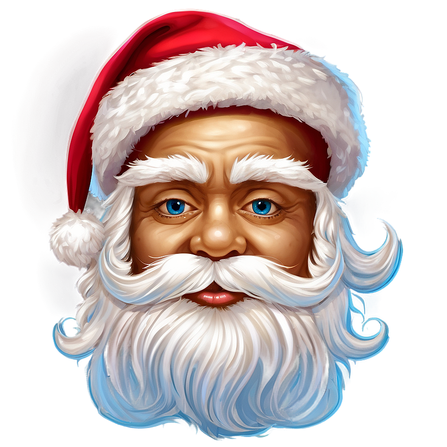 Santa Hat With Beard Vector Png 2 PNG image