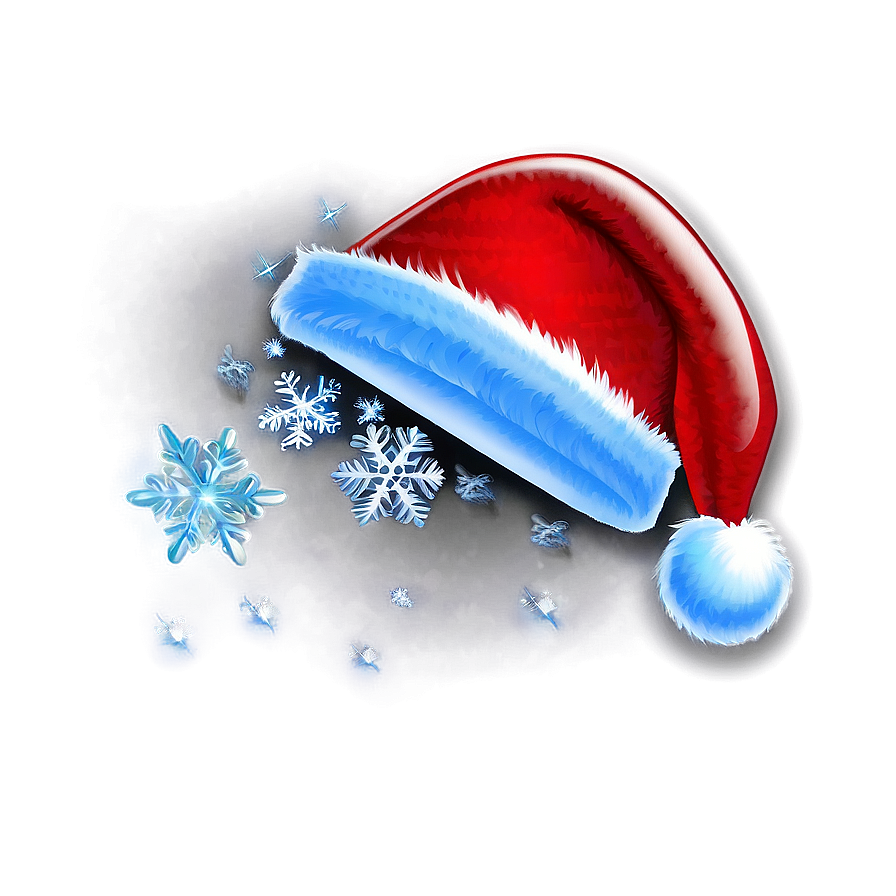 Santa Hat With Snowflakes Png 06262024 PNG image