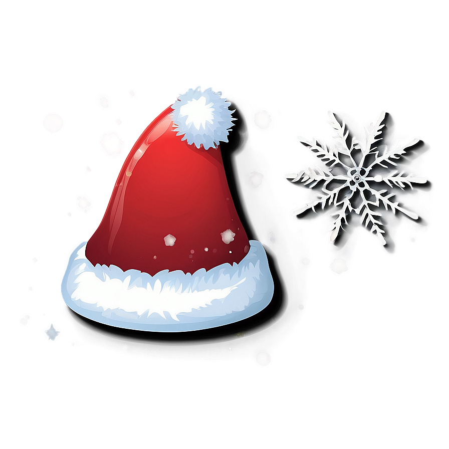 Santa Hat With Snowflakes Vector Png Edg16 PNG image