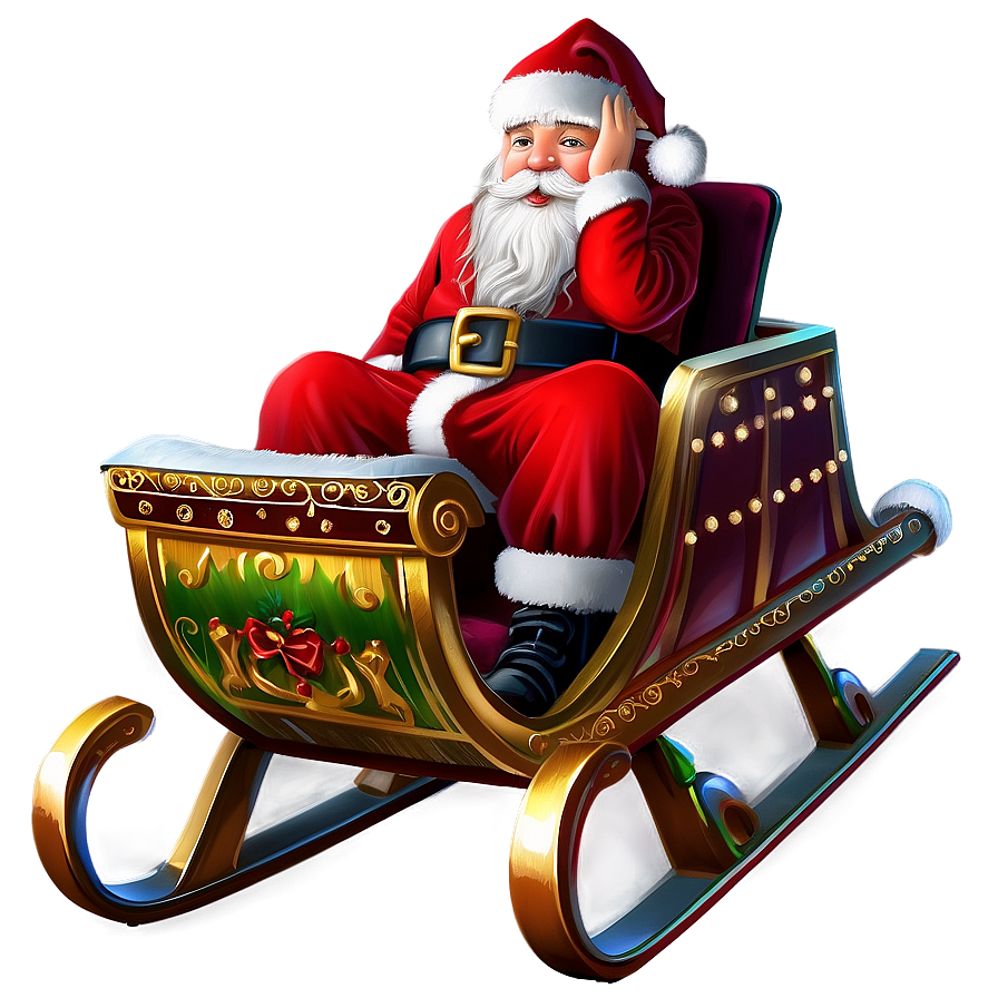 Santa In Sleigh Png 58 PNG image