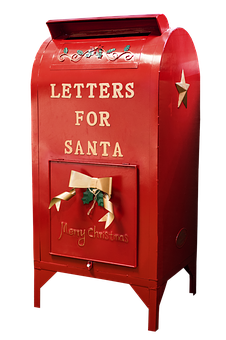 Santa Mailbox Christmas Decoration PNG image