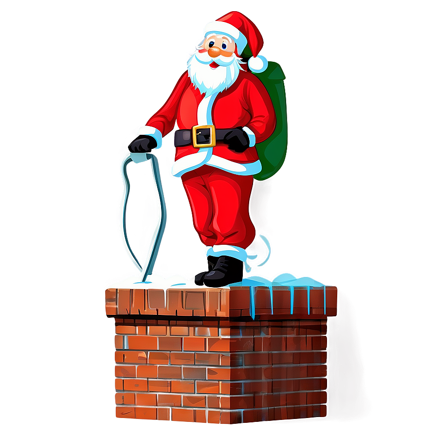 Santa On Chimney Clipart Png 06262024 PNG image