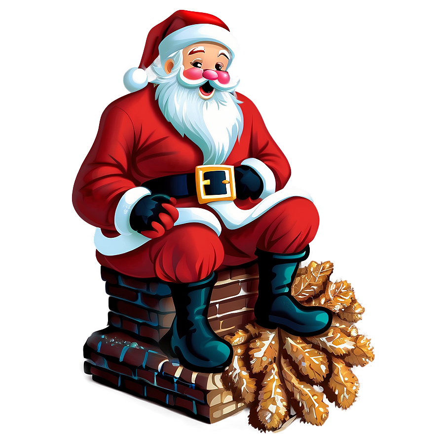 Santa On Chimney Clipart Png 06262024 PNG image