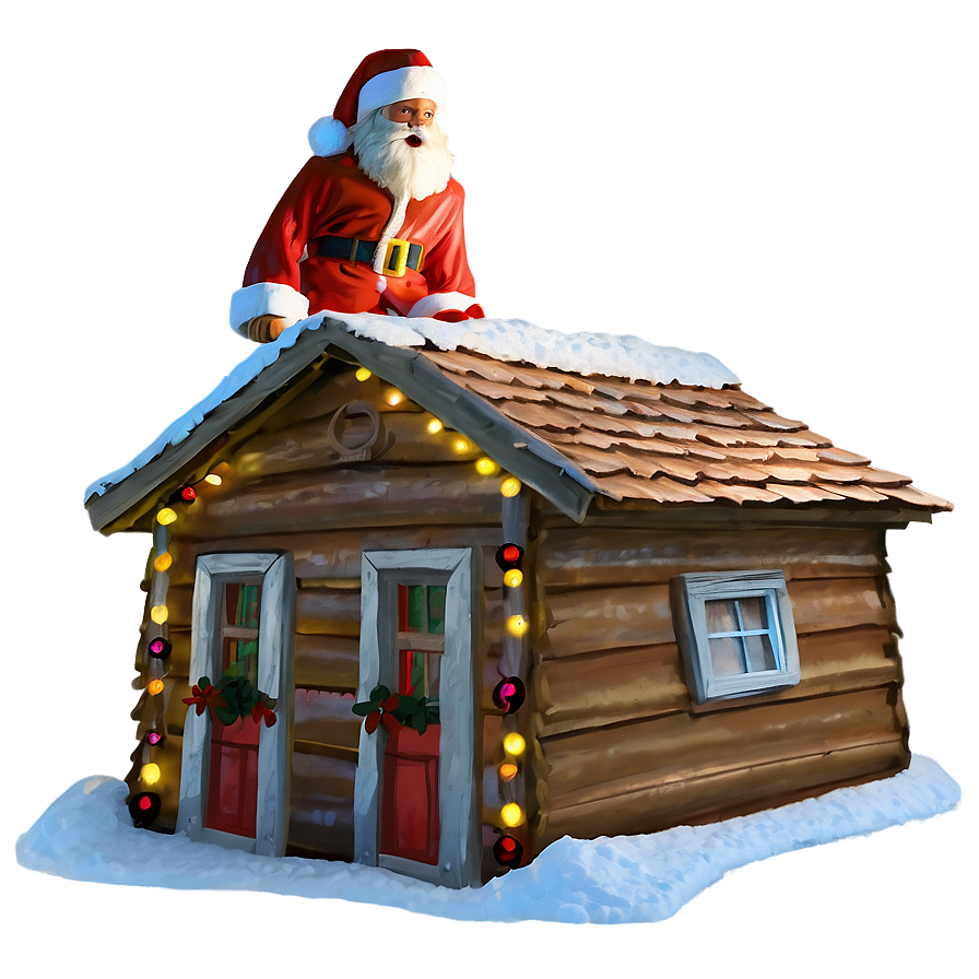 Santa On Roof Png Eak32 PNG image