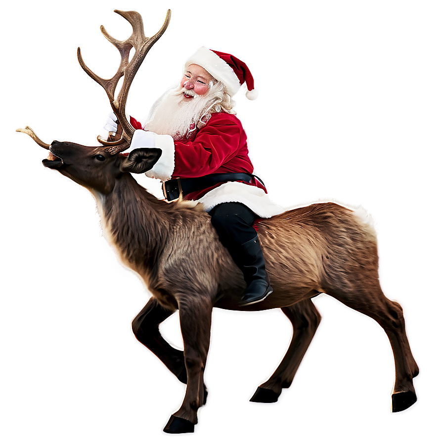 Santa Riding Reindeer Png Dmp PNG image