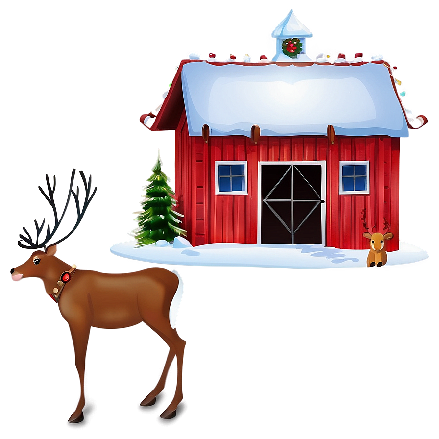 Santa's Reindeer Barn North Pole Png 06122024 PNG image