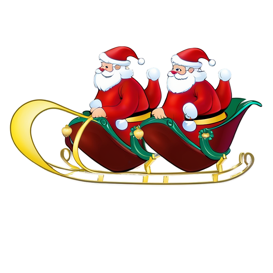 Santa Sleigh Cartoon Png Mmx PNG image