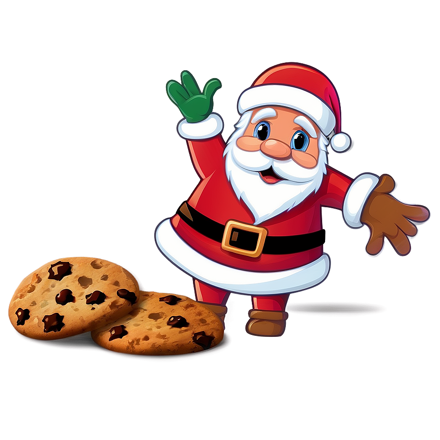 Santa With Cookies Cartoon Png 95 PNG image