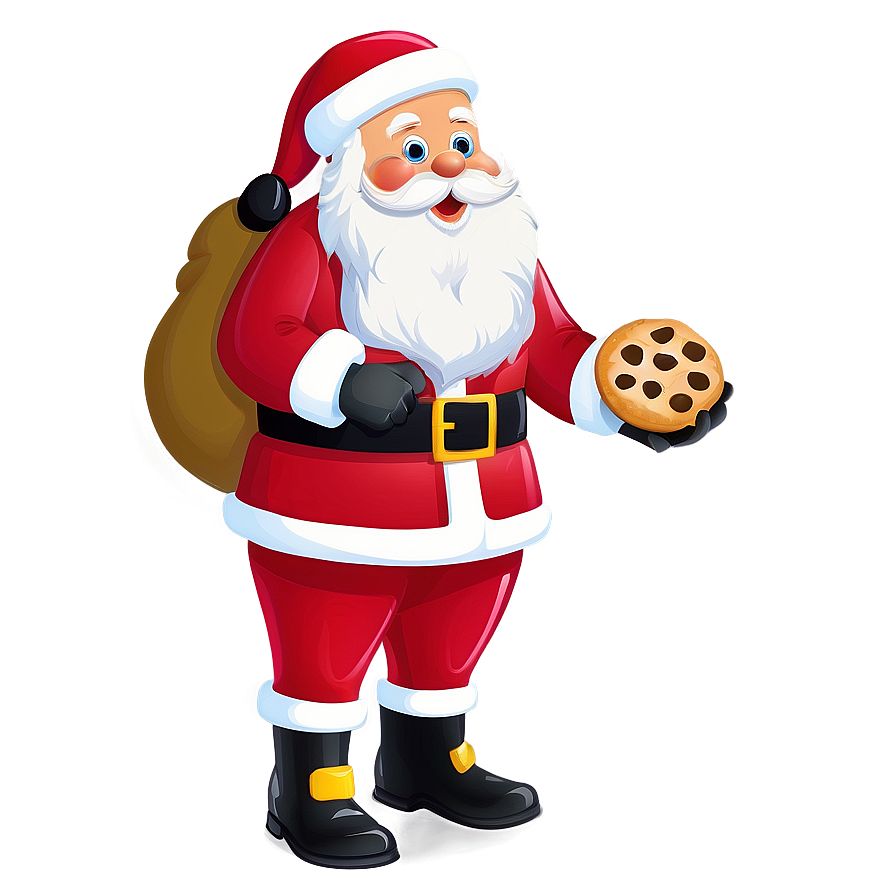 Santa With Cookies Cartoon Png Oye PNG image