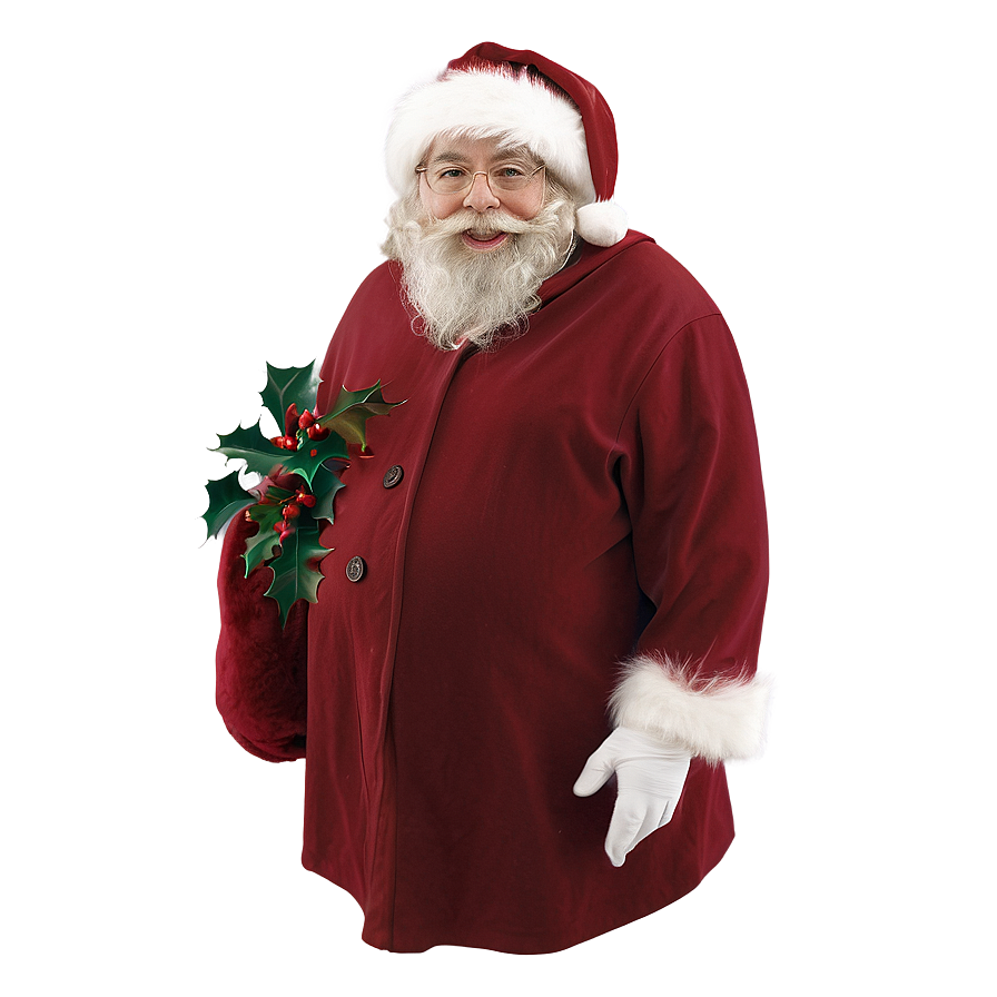 Santa With Holly Png 40 PNG image