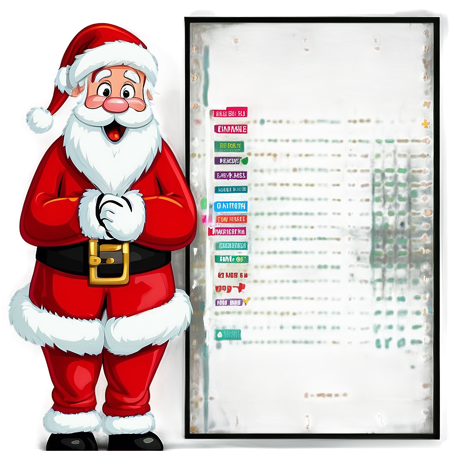 Santa With List Cartoon Png 06282024 PNG image