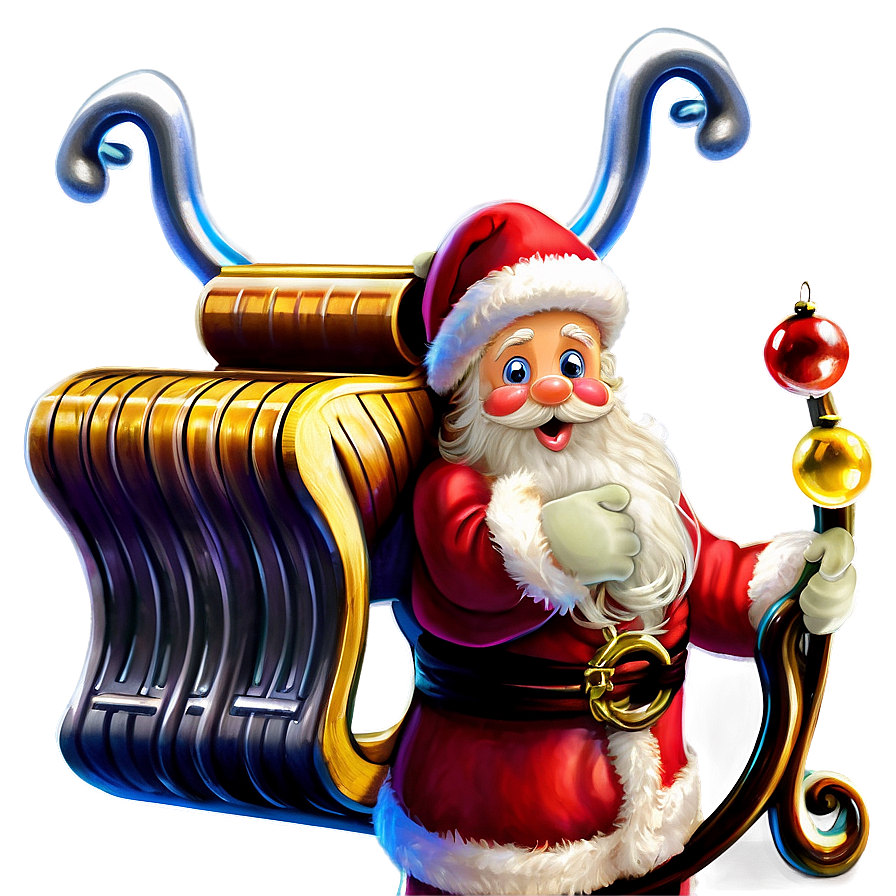 Santa With Sleigh Bells Png 05042024 PNG image