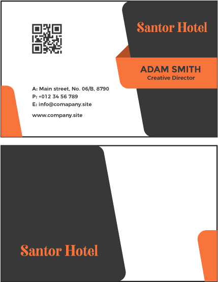 Santor Hotel Business Card Design PNG image