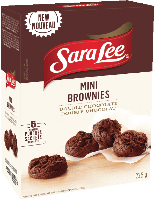 Sara Lee Mini Brownies Double Chocolate Packaging PNG image