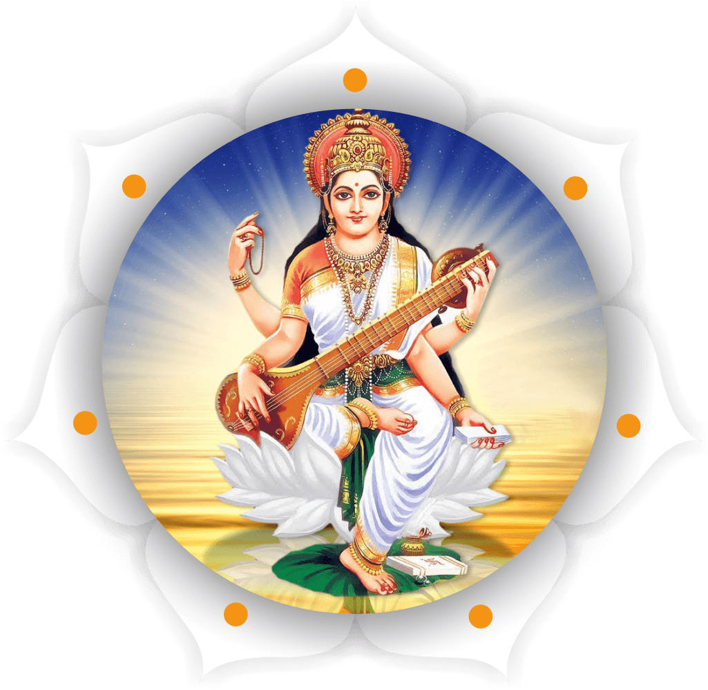 Saraswati Hindu Goddess Art PNG image