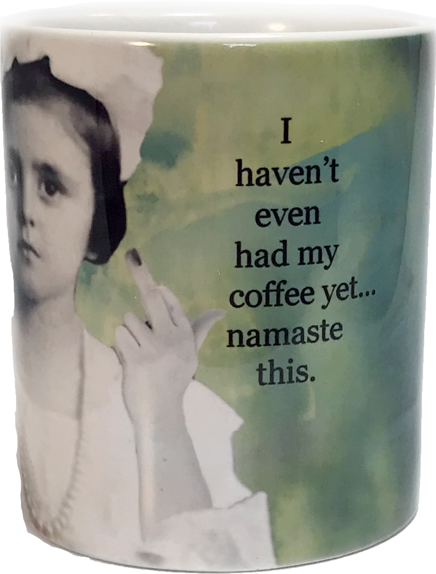 Sarcastic Namaste Coffee Mug PNG image