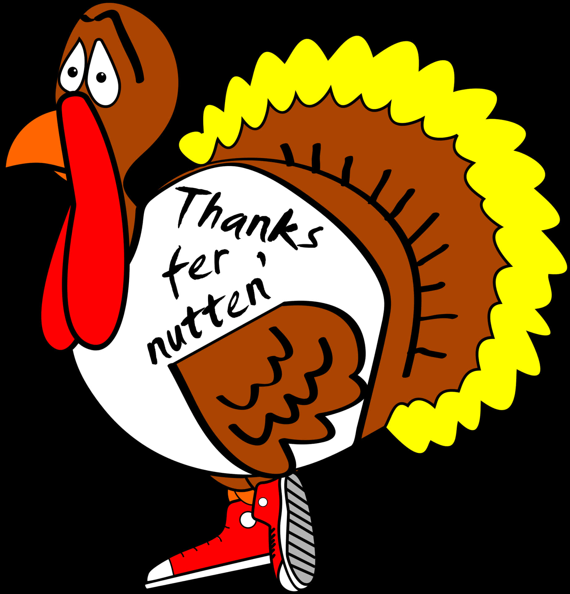 Sarcastic Thanksgiving Turkey Cartoon PNG image