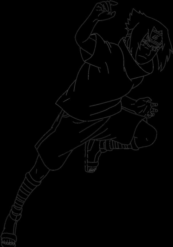 Sasuke Uchiha Ninja Stance PNG image