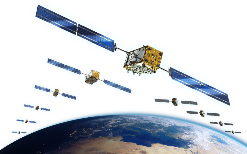 Satellite Deployment Sequence Earth Background PNG image