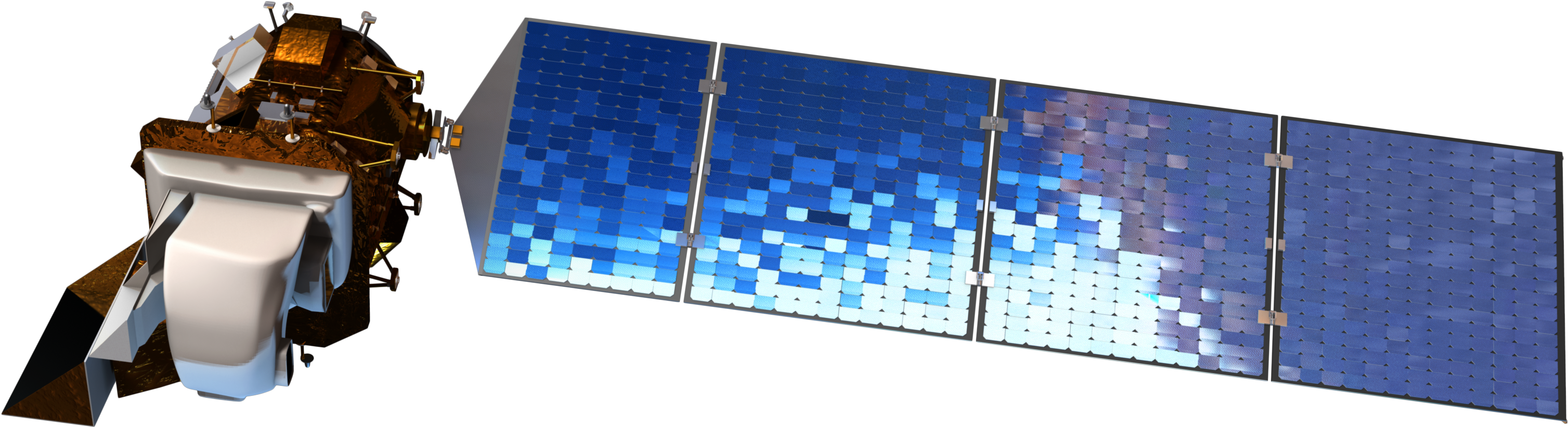 Satellitewith Solar Panels3 D Model PNG image