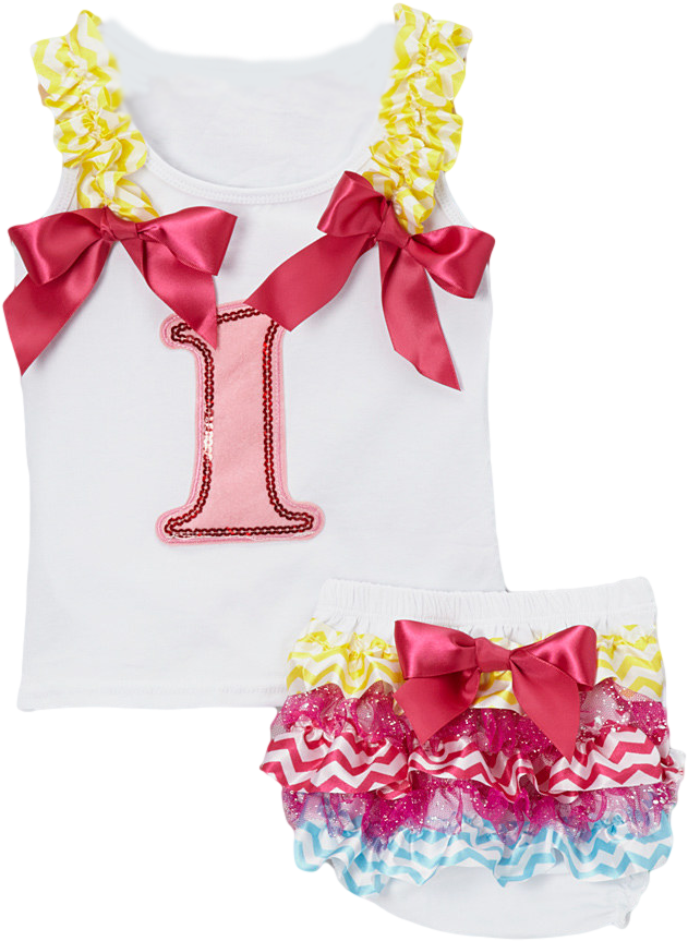 Satin Bow Baby Outfit PNG image