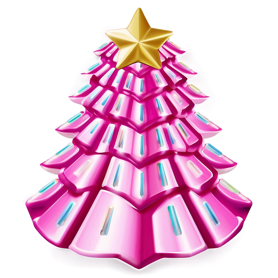 Satin Pink Christmas Tree Png Rjp26 PNG image