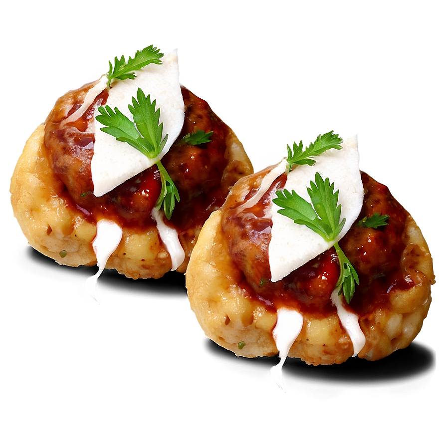 Saucy Meatballswith Creamand Herbs PNG image