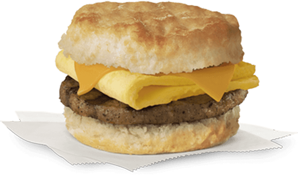 Sausage Egg Cheese Biscuit Breakfast Sandwich PNG image