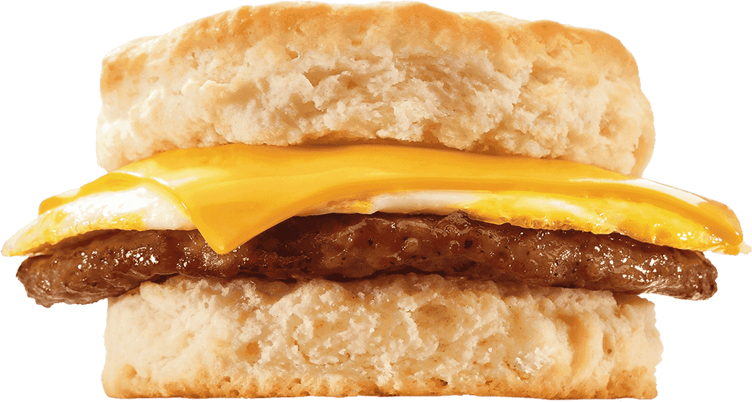 Sausage Egg Cheese Biscuit Breakfast Sandwich PNG image