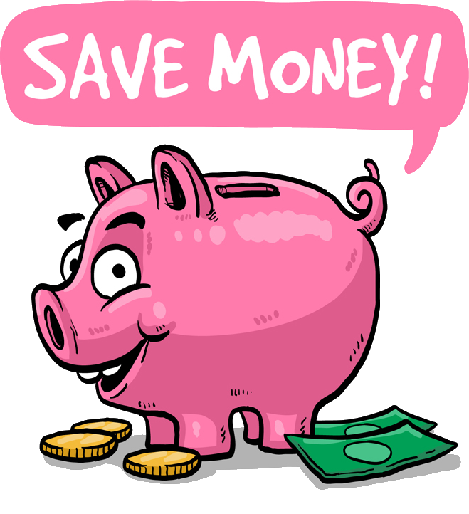 Save Money Piggy Bank Cartoon PNG image