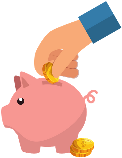 Saving Money Piggy Bank PNG image