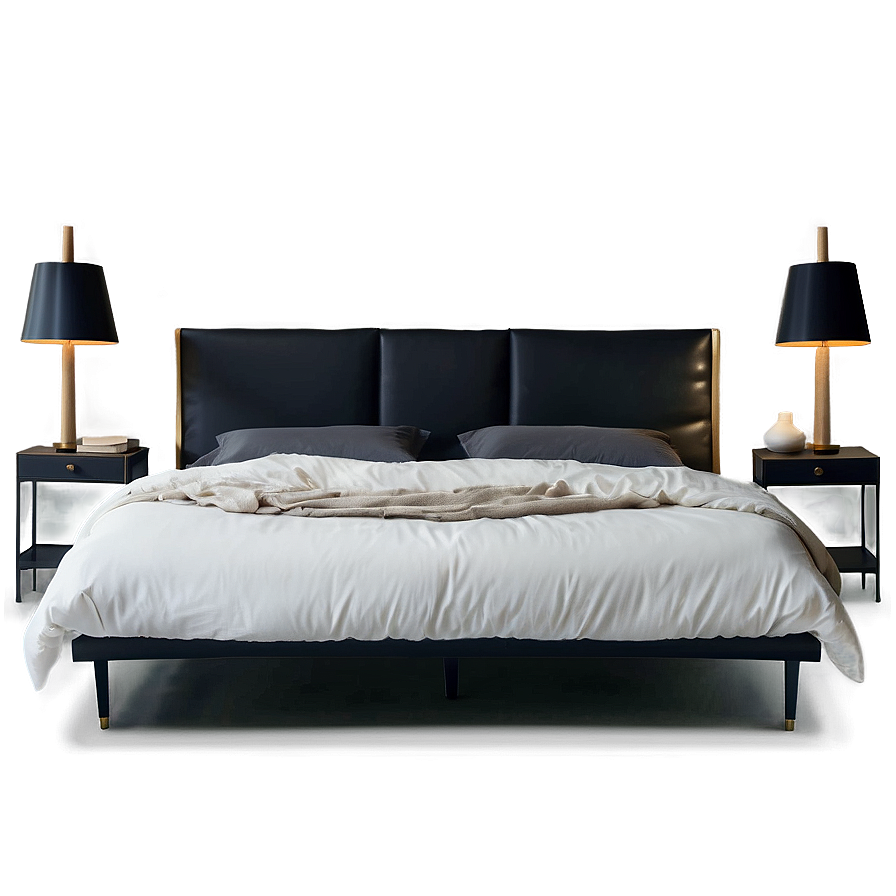 Scandinavian Style White Bed Png Qhj PNG image