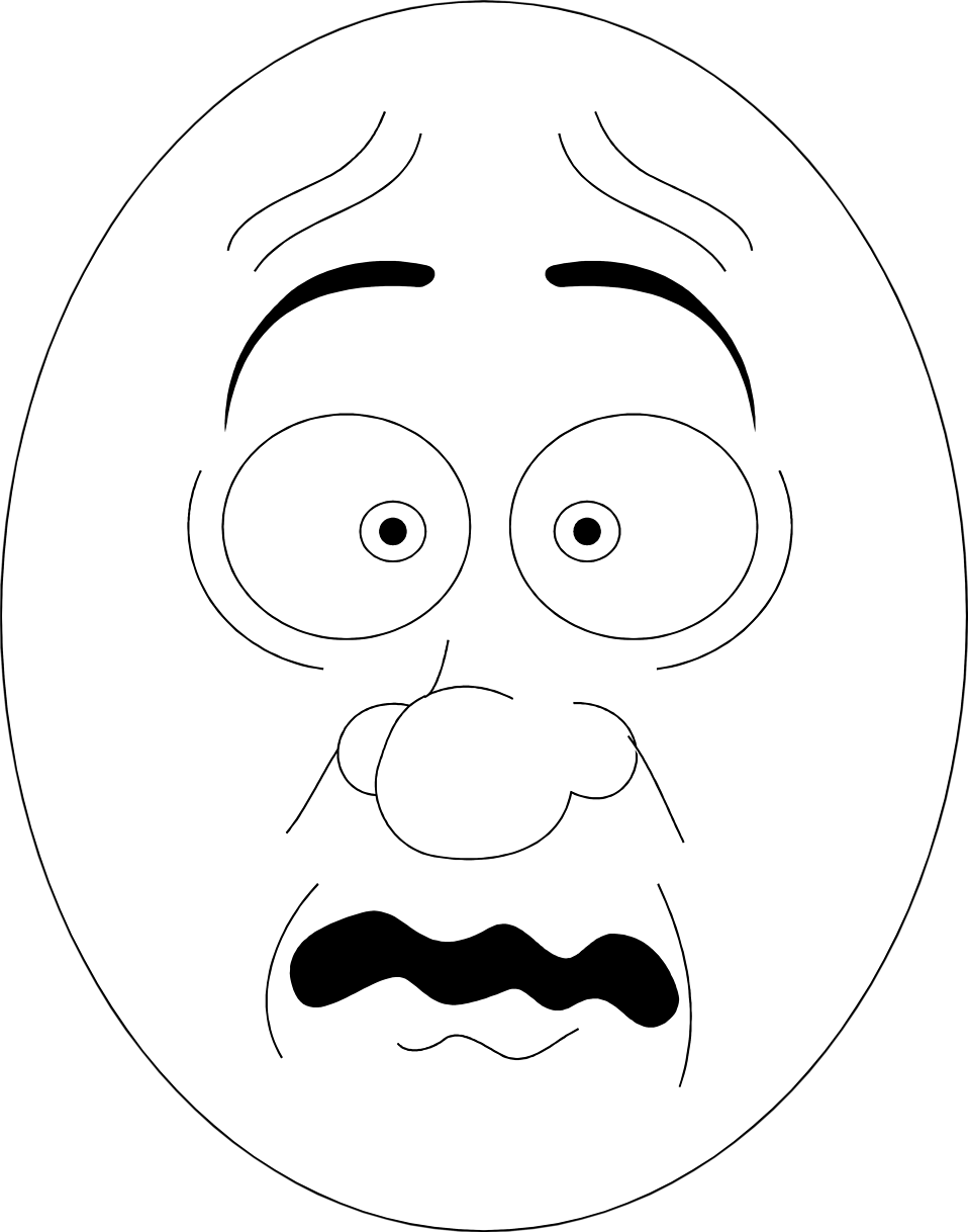 Scared Face Cartoon Expression PNG image