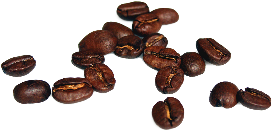 Scattered Coffee Beans Transparent Background PNG image