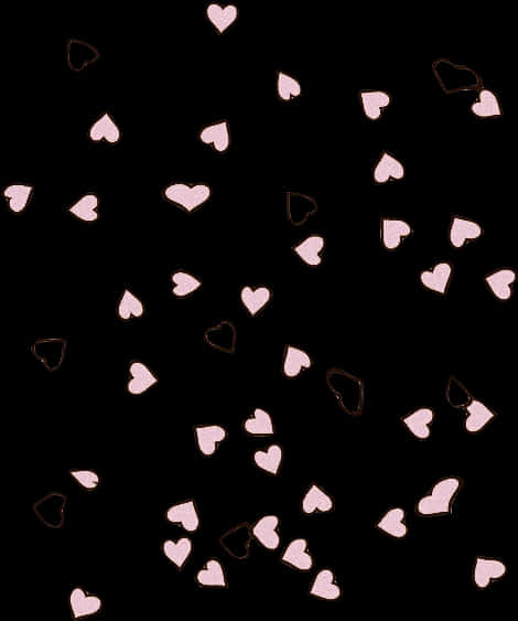Scattered Heartson Black Background PNG image