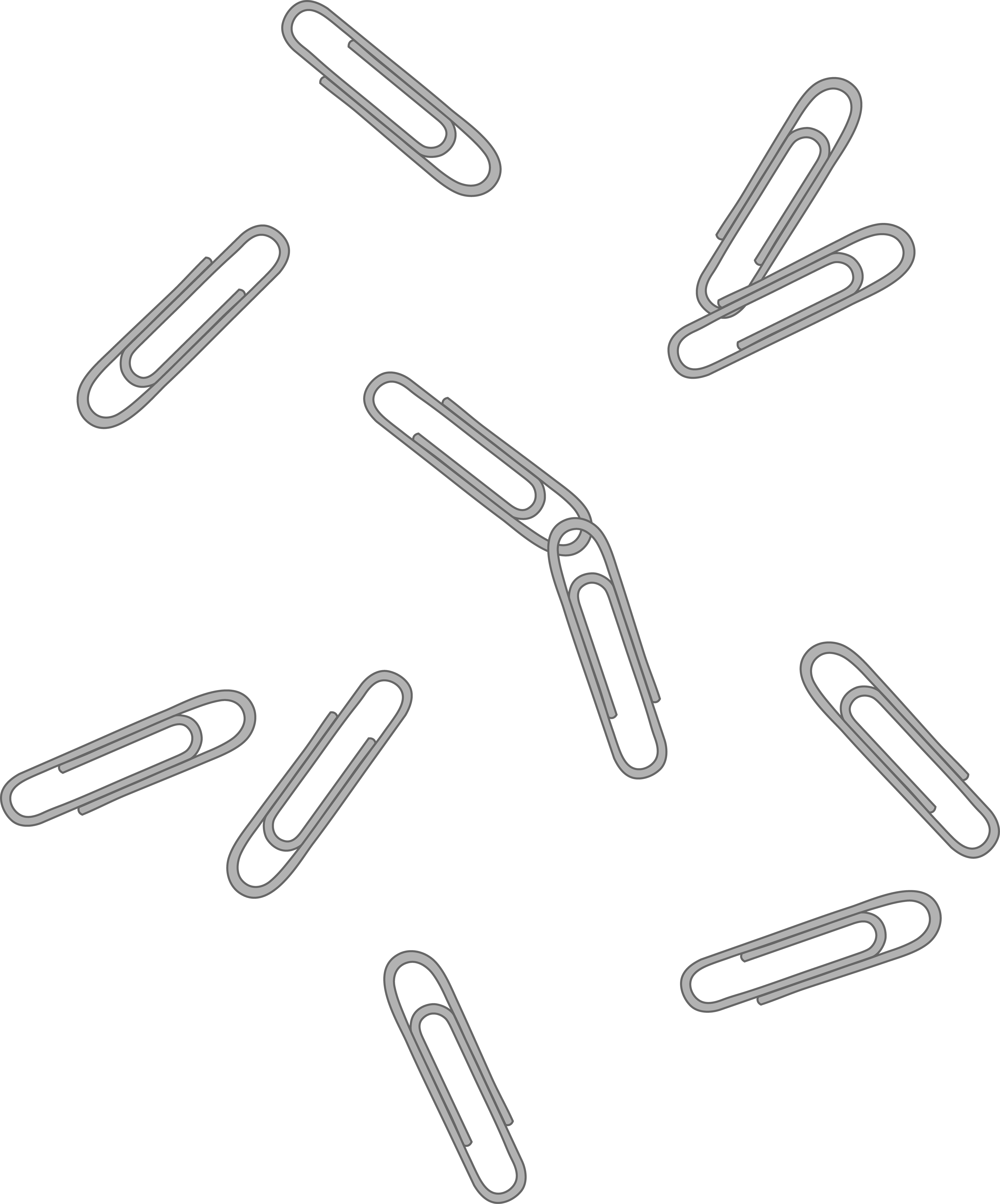 Scattered Paper Clips Pattern PNG image
