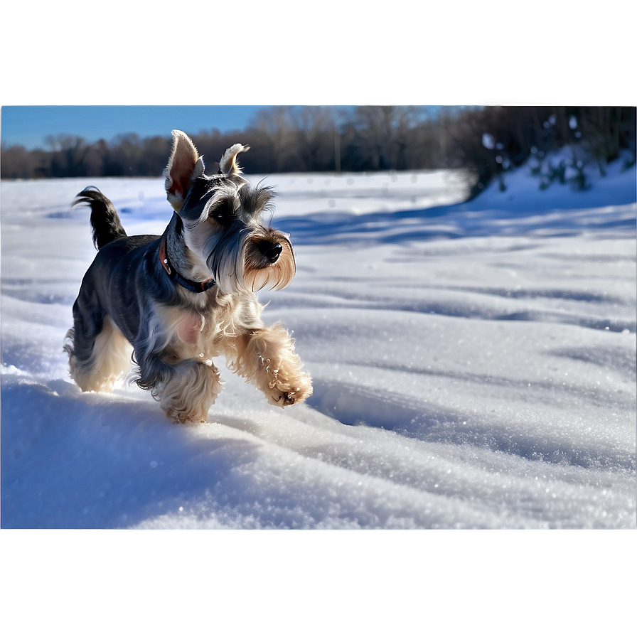 Schnauzer In Snowy Landscape Png Dtc PNG image