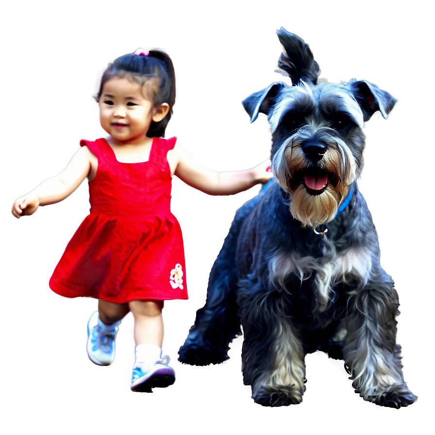 Schnauzer With Kids Png Xkw22 PNG image