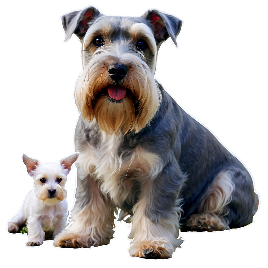 Schnauzer With Puppies Png Hnh PNG image