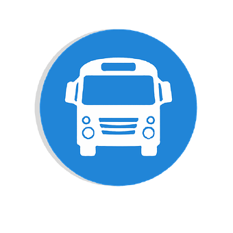 School Bus Icon Blue Background PNG image